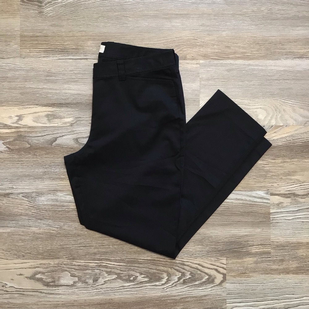 Talbots Outlet Black Signature Mid Rise Tapered Leg Twill Chino Pants 12